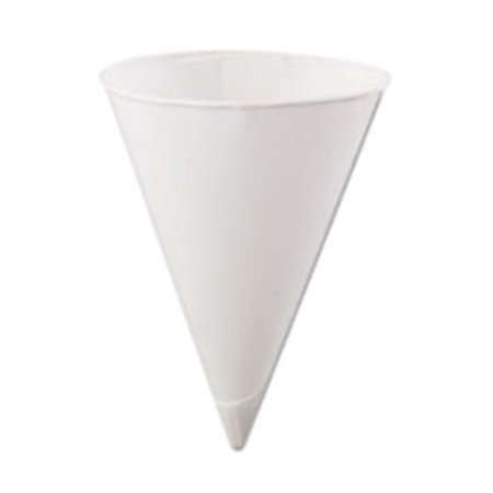 Konie Konie 45KR 4.5 oz. Rolled-Rim Paper Cone Cups; White 45KR